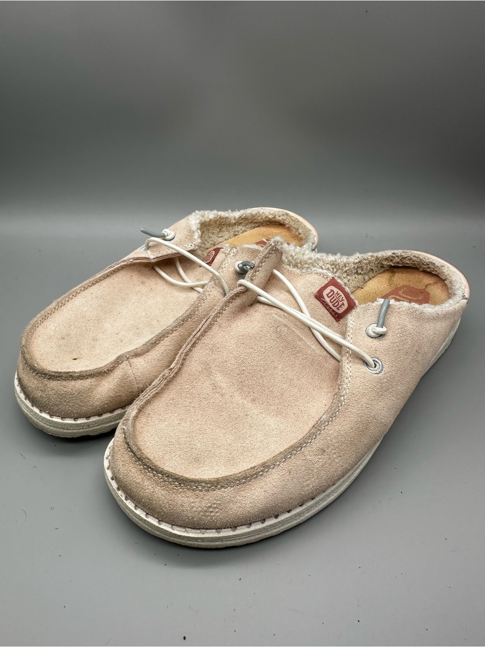 Hey Dude Wendy Slip Warmth Blush Pink Faux Fur Lined Mules Shoes W10 43346-684